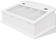 vidaXL Bandeja de talheres, MDF, estilo barroco, branco