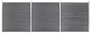 vidaXL Painel de vedação para jardim 526x186 cm WPC cinzento
