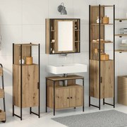 vidaXL Conjunto de Móveis de Banheiro em Carvalho Artisan com 4 Peças