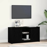 vidaXL Armário para TV com Luzes de LED em Carvalho Preto, 100x34x50 cm, feito de madeira derivada.