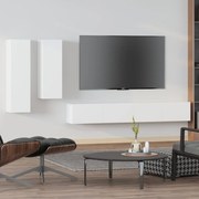 vidaXL Conjunto móveis de TV 4 pcs madeira processada branco