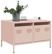 vidaXL Móvel de TV 68x50x43,5 cm aço laminado a frio rosa