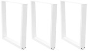 vidaXL Pernas para mesa de jantar em V 3 peças, branco, 80x(72-73,3) cm, aço