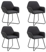 vidaXL Cadeiras de jantar 4 pcs tecido preto