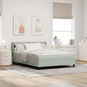 Cama Box Spring vidaXL com Colchão Cinza-Claro 140x190 cm Veludo