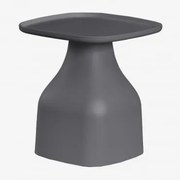 Mesa Lateral Quadrada (48x48 Cm) Jubarri Cinza Grafito & ↑50 Cm - Sklum