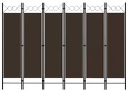vidaXL Divisória de quarto com 6 painéis 240x180 cm castanho