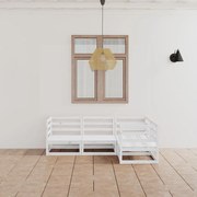 vidaXL 4 pcs conjunto lounge de jardim pinho maciço branco