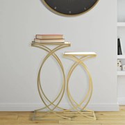 MESA DE APOIO SIOMPLY 35X35X70-30X30X60 CM DOURADO