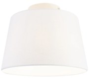 Luminária de teto moderna com cúpula branca de 25 cm - Combi Country / Rústico