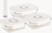 Recipientes de vidro para alimentos a vácuo com bomba manual Aspifresh, conjunto de 3