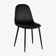 Glamm Estofada Cadeira De Jantar Preto & Velluto Preto & Veludo - Sklum