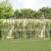 vidaXL Canil de Cachorro 2 pcs Prateado 4 x 2 x 2 m Aço galvanizado