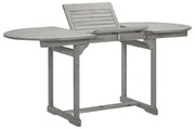 vidaXL Mesa de jantar p/ jardim (120-170)x80x75 cm acácia maciça