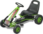 vidaXL Kart de pedais com assento ajustável verde
