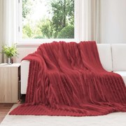 vidaXL Cobertor Vermelho Bordeaux 270 x 240 cm Lã