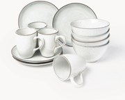 Conjunto de pequeno-almoço artesanal Nordic Sand, 4 pessoas, conjunto de 12