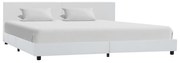 vidaXL Estrutura de cama em couro artificial 180x200 cm branco