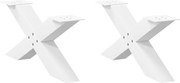 vidaXL Pés para mesa de centro em formato de X, 2 peças, branco, 70x (30-31) cm, aço