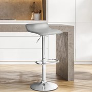 Banco de bar DYN em couro sintético 38 x 65-85 x 41 cm Cinzento