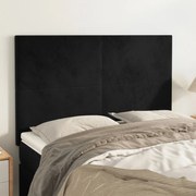 Cabeceira de cama 4 pcs veludo 72x5x78/88 cm preto