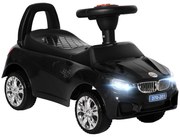 HOMCOM Carro Andador para Crianças com Faróis Música Buzina Volante Compartimento de Armazenamento 63,5x28x36 cm Preto | Aosom Portugal