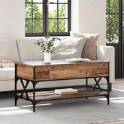 vidaXL Mesa de centro Madeira Antiga 100 x 50 x 50 cm