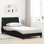 vidaXL Estrutura de cama sem colchão 100x200 cm tecido preto