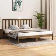 Estrutura de cama super king 180x200 cm pinho castanho-mel