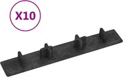 vidaXL Tampas para extremidades de pavimento 10 pcs plástico preto