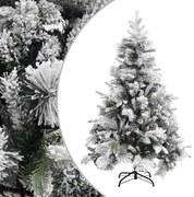 vidaXL Árvore de Natal c/ flocos de neve e pinhas 150 cm PVC e PE