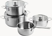 Conjunto de cozinha em aço inoxidável com tampas Kitchen Aid, conjunto de 7