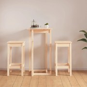 vidaXL 3 pcs conjunto de bar pinho maciço