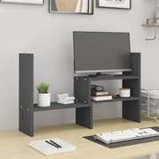 vidaXL Suporte para monitor (39-72)x17x43 cm pinho maciço cinzento