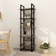 vidaXL Estante com 5 prateleiras 60x30x175 cm madeira de pinho cinza