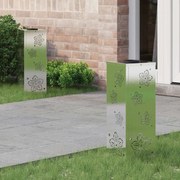 vidaXL Luz Solar LED de Caminho 2 pcs Prateado Aço inoxidável