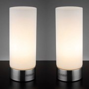 Conjunto de 2 candeeiro de mesa com função tátil Lumo 25,5 x 10 cm Prateado