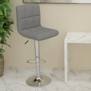 vidaXL Banco de bar tecido cinzento-claro