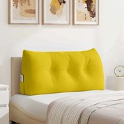vidaXL Travesseiro para Costas Amarelo 100 x 24 x 50 cm Veludo