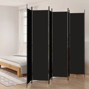 vidaXL Divisória de quarto com 6 painéis 300x220 cm tecido preto
