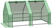 Outsunny Estufa de Jardim Terraço 180x90x90 cm Tipo Casa Tubo de Aço com 2 Janelas Estufa Pequena para Cultivo de Plantas Verde | Aosom Portugal