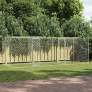 vidaXL Jaula para cão Prateado 600 x 200 x 200 cm Aço Galvanizado