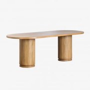 Oval Dining Table In Mango Wood Analis 240 X 110 Cm - Sklum