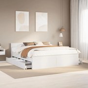 vidaXL Cama sem colchão com cabeceira 180x200 cm pinho maciça branco