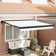 vidaXL Toldo Retrátil Manual Branco 300 x 250 cm Tecido e Metal