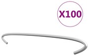 vidaXL Ganchos para gabiões 100 pcs aço galvanizado 40 cm