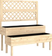 Outsunny Jardineira de 2 Níveis com Treliça, vaso de flores, com tecido não tecido, 108 x 62 x 120 cm, efeito madeira natural | Aosom Portugal