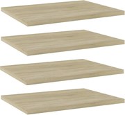 vidaXL Prateleiras estante 4pcs 40x30x1,5cm contraplacado cor carvalho