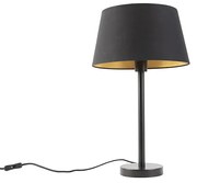 Candeeiro de mesa clássico preto com abajur preto 32 cm - Simplo Clássico / Antigo