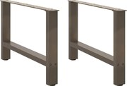 vidaXL Pés para mesa de centro em aço natural, 2 peças, 70x (42-43) cm, aço